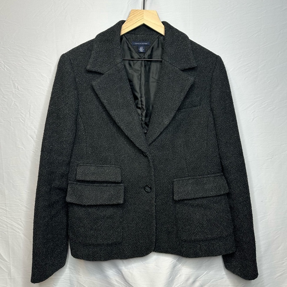 Tommy Hilfiger Women Gray Coat Size Large